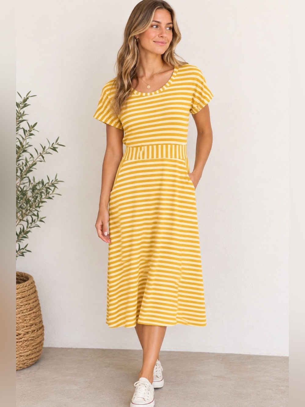 EDYN Dress Midi Stripe Anna